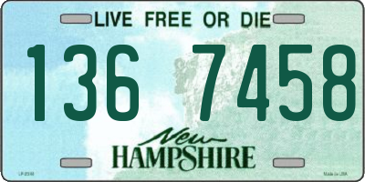 NH license plate 1367458