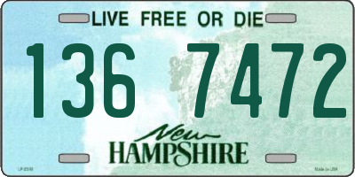 NH license plate 1367472