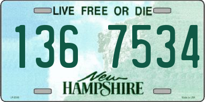NH license plate 1367534