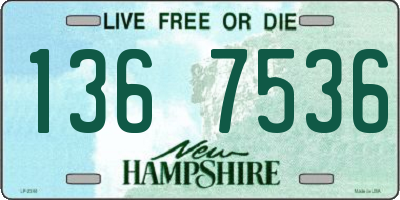 NH license plate 1367536