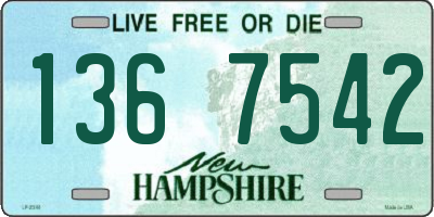 NH license plate 1367542