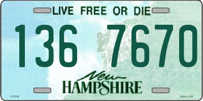 NH license plate 1367670