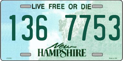 NH license plate 1367753