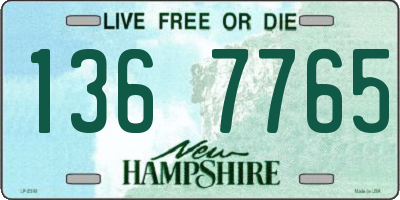 NH license plate 1367765