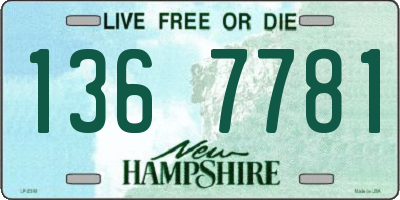 NH license plate 1367781