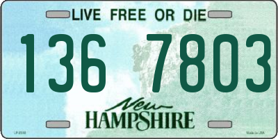 NH license plate 1367803