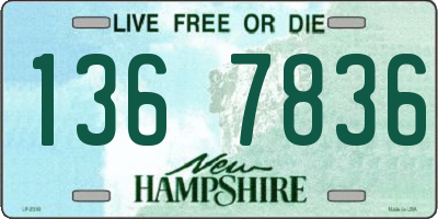 NH license plate 1367836