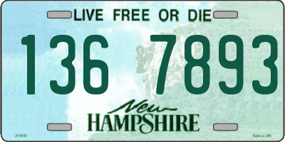 NH license plate 1367893
