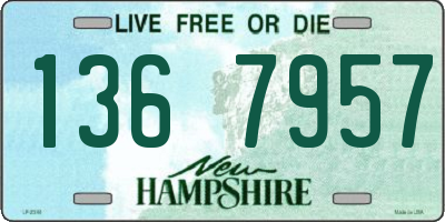 NH license plate 1367957