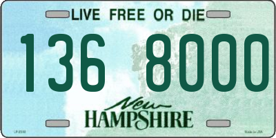 NH license plate 1368000