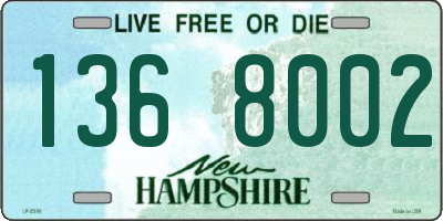 NH license plate 1368002