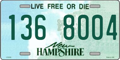 NH license plate 1368004