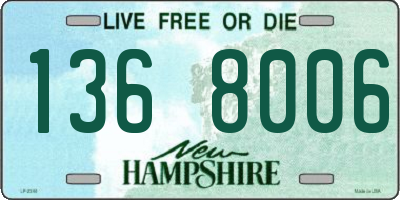 NH license plate 1368006