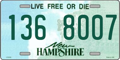 NH license plate 1368007