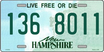 NH license plate 1368011