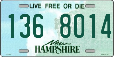 NH license plate 1368014