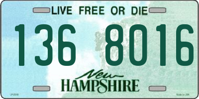 NH license plate 1368016