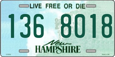 NH license plate 1368018