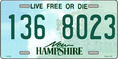 NH license plate 1368023