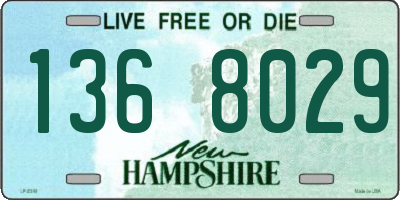 NH license plate 1368029