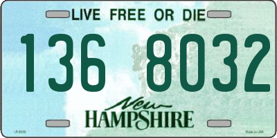 NH license plate 1368032