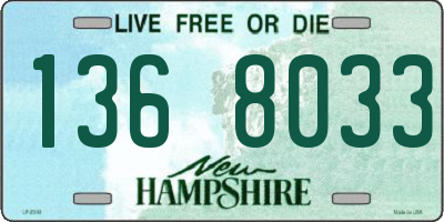 NH license plate 1368033