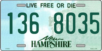 NH license plate 1368035