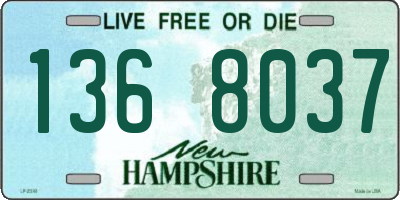 NH license plate 1368037