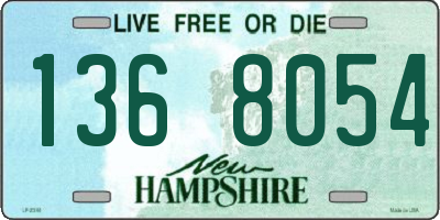 NH license plate 1368054