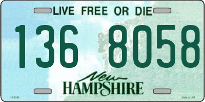 NH license plate 1368058