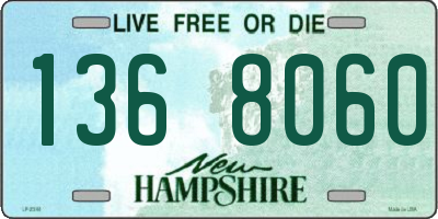 NH license plate 1368060