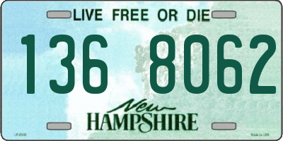 NH license plate 1368062