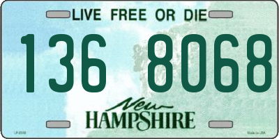 NH license plate 1368068