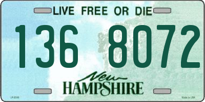NH license plate 1368072