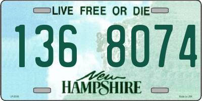 NH license plate 1368074