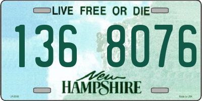 NH license plate 1368076