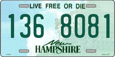 NH license plate 1368081