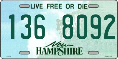 NH license plate 1368092