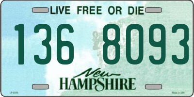 NH license plate 1368093
