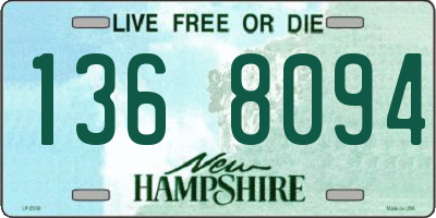 NH license plate 1368094