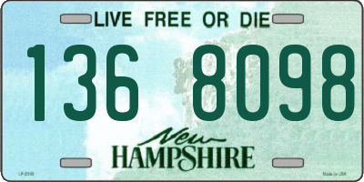 NH license plate 1368098