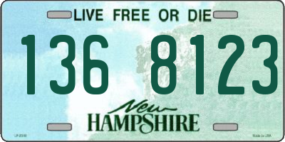 NH license plate 1368123