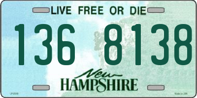 NH license plate 1368138