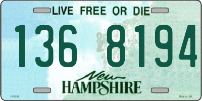 NH license plate 1368194