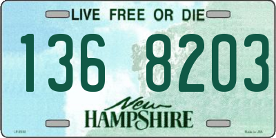NH license plate 1368203