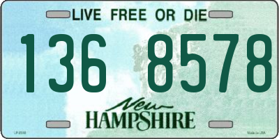 NH license plate 1368578
