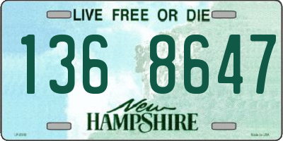 NH license plate 1368647