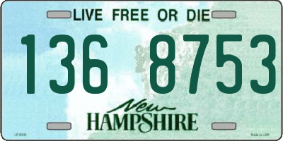 NH license plate 1368753