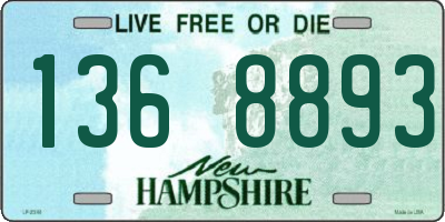 NH license plate 1368893