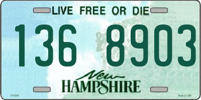 NH license plate 1368903